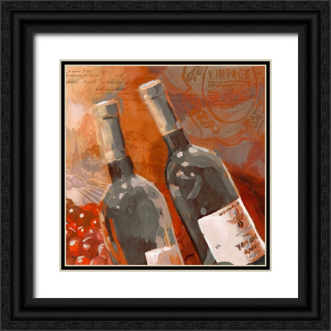 Red Wine II Black Ornate Wood Framed Art Print with Double Matting by Selkirk, Edward