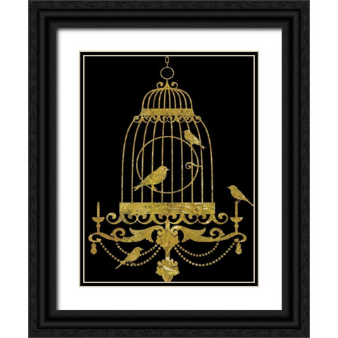 Decekled Gold II Black Ornate Wood Framed Art Print with Double Matting by Selkirk, Edward