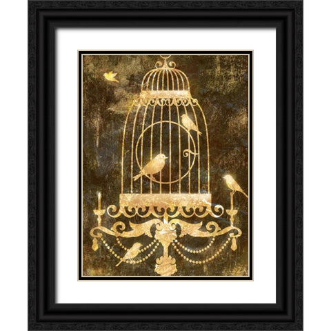 Deco Gold Distress II Black Ornate Wood Framed Art Print with Double Matting by Selkirk, Edward