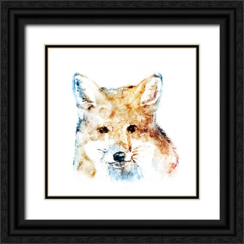 Watercolour Fox Black Ornate Wood Framed Art Print with Double Matting by Selkirk, Edward