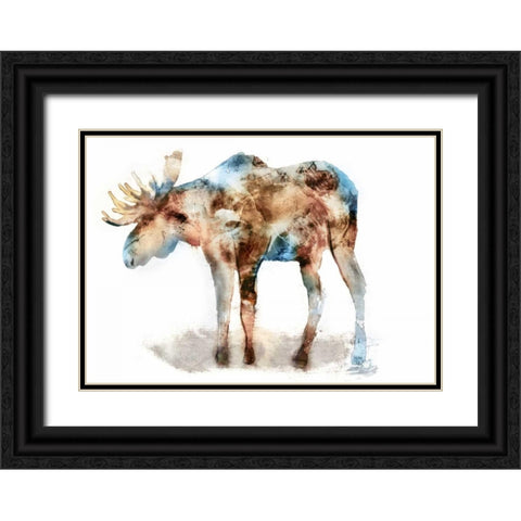 Moose Black Ornate Wood Framed Art Print with Double Matting by Selkirk, Edward