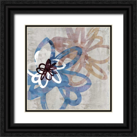 Scribbled Floral I Black Ornate Wood Framed Art Print with Double Matting by Selkirk, Edward