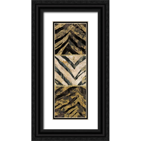 Zebra Squares I Black Ornate Wood Framed Art Print with Double Matting by Selkirk, Edward