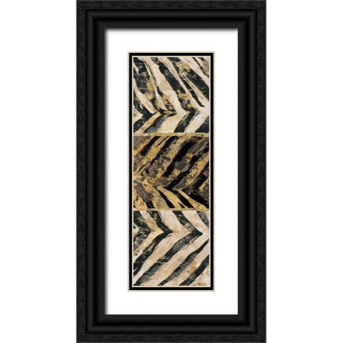Zebra Squares II Black Ornate Wood Framed Art Print with Double Matting by Selkirk, Edward