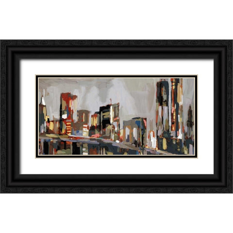 Manhattan Nights  Black Ornate Wood Framed Art Print with Double Matting by Selkirk, Edward