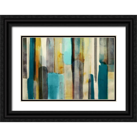 Woven in Teal - Mini Black Ornate Wood Framed Art Print with Double Matting by Selkirk, Edward