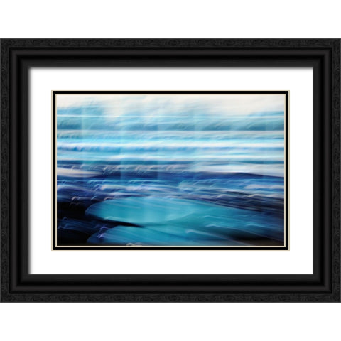 Blue Glide Black Ornate Wood Framed Art Print with Double Matting by Trimmel, Petra