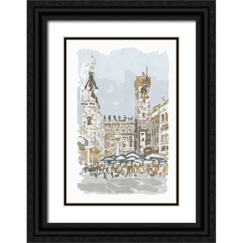 Cafe Square Black Ornate Wood Framed Art Print with Double Matting by Stellar Design Studio