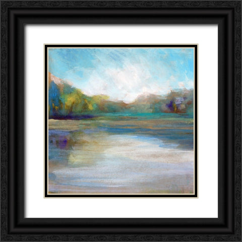 Mid Day Pond I Black Ornate Wood Framed Art Print with Double Matting by Stellar Design Studio