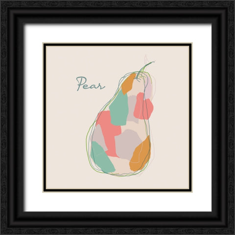 Fresh Pear Black Ornate Wood Framed Art Print with Double Matting by J:L Design