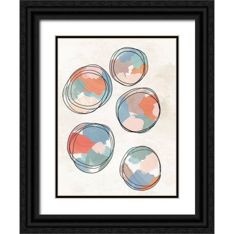 Little Orbs I  Black Ornate Wood Framed Art Print with Double Matting by J:L Design