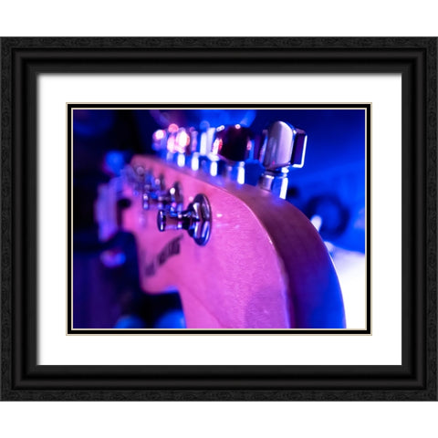 Guitar Keys  Black Ornate Wood Framed Art Print with Double Matting by J:L Design