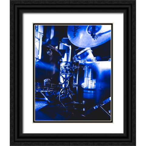 Drum Set  Black Ornate Wood Framed Art Print with Double Matting by J:L Design