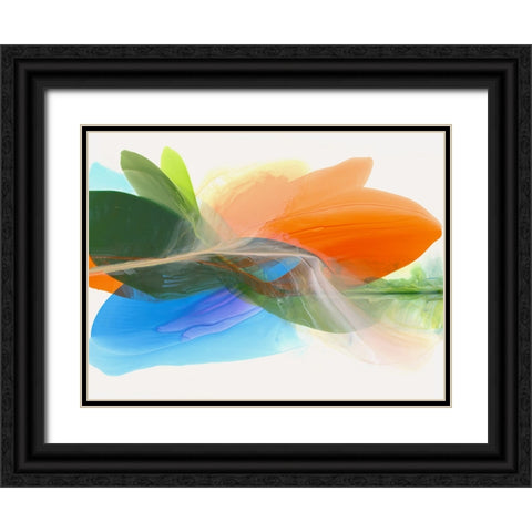 Orange Burst Black Ornate Wood Framed Art Print with Double Matting by McFarland, Vicki