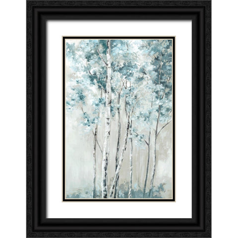 Blue Birch Forest  Black Ornate Wood Framed Art Print with Double Matting by Mavis, Luna