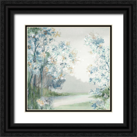Lighten Blue Forest  Black Ornate Wood Framed Art Print with Double Matting by Mavis, Luna