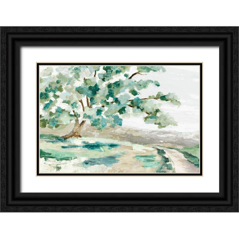 Folk Naif Pathway  Black Ornate Wood Framed Art Print with Double Matting by Mavis, Luna