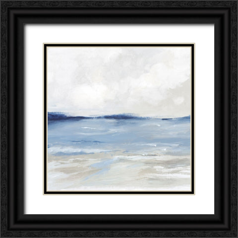 Trangquil Blue Beach Black Ornate Wood Framed Art Print with Double Matting by Mavis, Luna