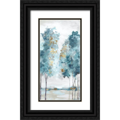 Teal Blue Forest I Black Ornate Wood Framed Art Print with Double Matting by Mavis, Luna