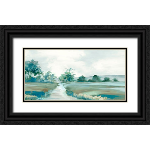 Burgeoning Green Black Ornate Wood Framed Art Print with Double Matting by Mavis, Luna