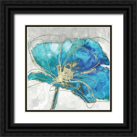 Blue Poppy I Black Ornate Wood Framed Art Print with Double Matting by Kroeker, Wendy