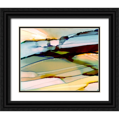 Shimmer Green Black Ornate Wood Framed Art Print with Double Matting by Kroker, Wendy