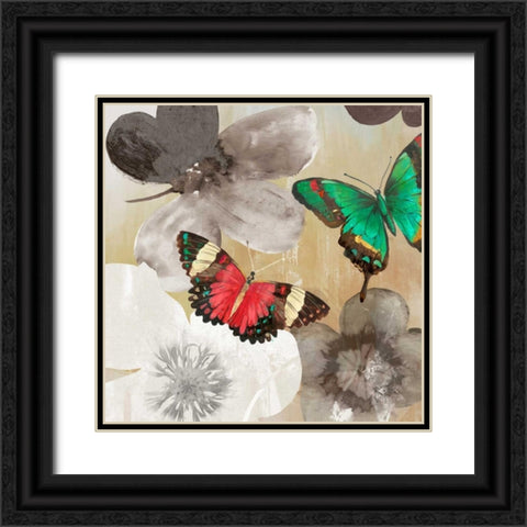 Aflutter I Black Ornate Wood Framed Art Print with Double Matting by Wilson, Aimee