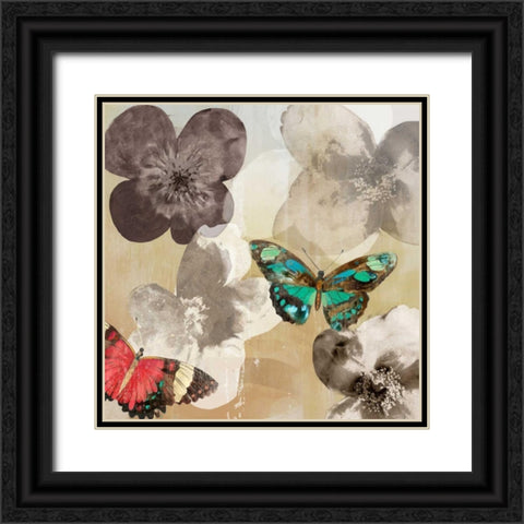 Aflutter II Black Ornate Wood Framed Art Print with Double Matting by Wilson, Aimee