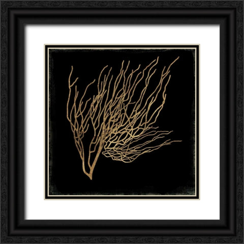 Gold Coral I Black Ornate Wood Framed Art Print with Double Matting by Wilson, Aimee