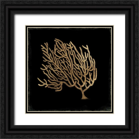 Gold Coral II Black Ornate Wood Framed Art Print with Double Matting by Wilson, Aimee