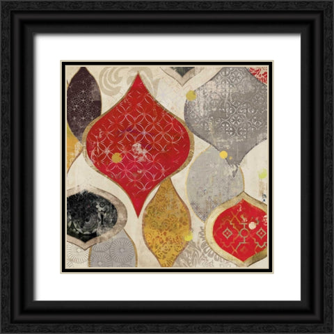 Red Motif I Black Ornate Wood Framed Art Print with Double Matting by Wilson, Aimee