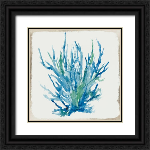 Blue Coral II Black Ornate Wood Framed Art Print with Double Matting by Wilson, Aimee