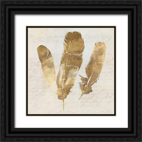 Feather Softly II Black Ornate Wood Framed Art Print with Double Matting by Wilson, Aimee