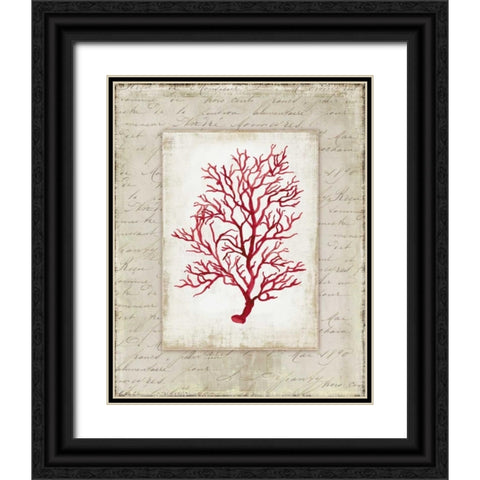 Red Coral III Black Ornate Wood Framed Art Print with Double Matting by Wilson, Aimee