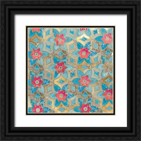 Boho Tile I Black Ornate Wood Framed Art Print with Double Matting by Wilson, Aimee