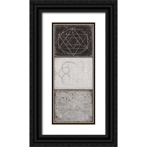 Black Tiles I Black Ornate Wood Framed Art Print with Double Matting by Wilson, Aimee