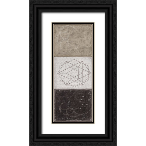 Black Tiles II Black Ornate Wood Framed Art Print with Double Matting by Wilson, Aimee