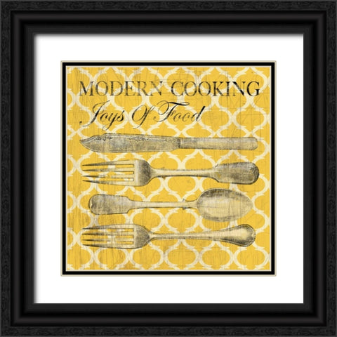 Modern Cooking - Mini Black Ornate Wood Framed Art Print with Double Matting by Wilson, Aimee