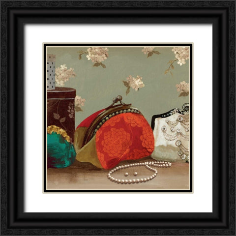 My Red Purse - Mini Black Ornate Wood Framed Art Print with Double Matting by Wilson, Aimee