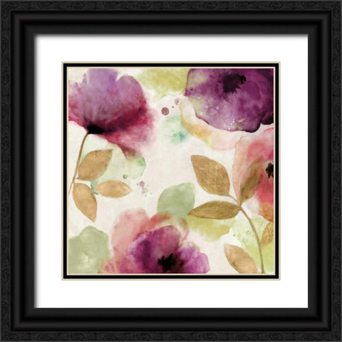 Watercolour Florals II Black Ornate Wood Framed Art Print with Double Matting by Wilson, Aimee