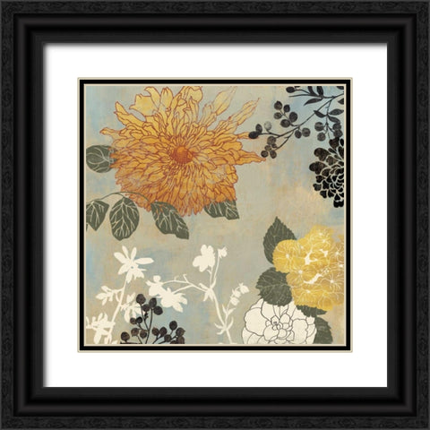 Grace Flowers I Black Ornate Wood Framed Art Print with Double Matting by Wilson, Aimee