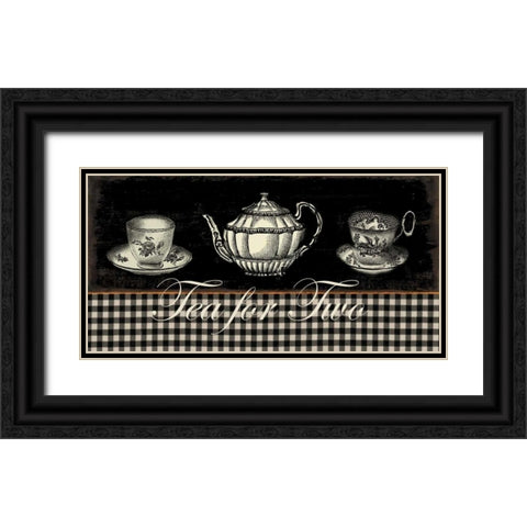Tea for Two Black Ornate Wood Framed Art Print with Double Matting by Wilson, Aimee