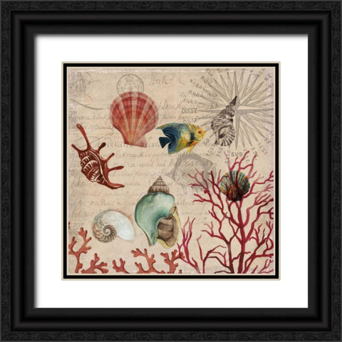 Coral I Black Ornate Wood Framed Art Print with Double Matting by Wilson, Aimee