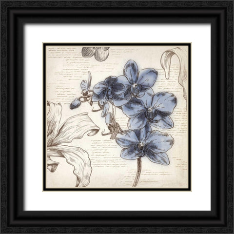 Blushing Blue II - Mini Black Ornate Wood Framed Art Print with Double Matting by Wilson, Aimee