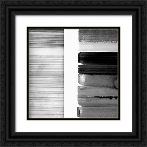 White Band I Black Ornate Wood Framed Art Print with Double Matting by Cartissi