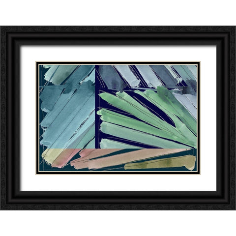 Botanical Green III Black Ornate Wood Framed Art Print with Double Matting by Cartissi