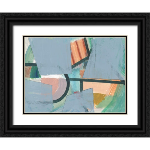 Blueblock I  Black Ornate Wood Framed Art Print with Double Matting by Cartissi