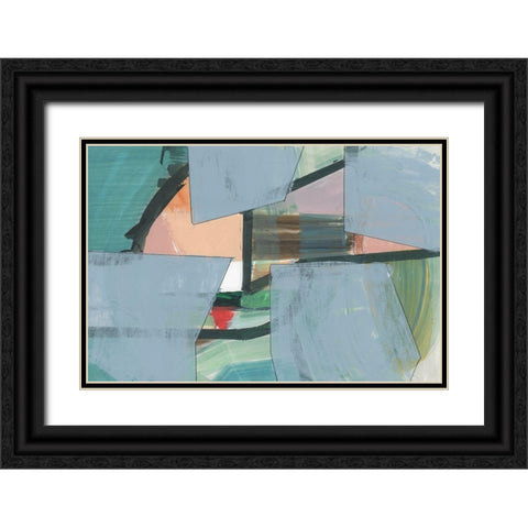 Blueblock II  Black Ornate Wood Framed Art Print with Double Matting by Cartissi