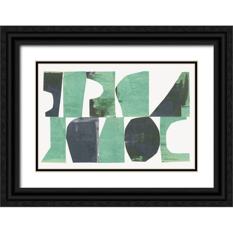 New Green I  Black Ornate Wood Framed Art Print with Double Matting by Cartissi
