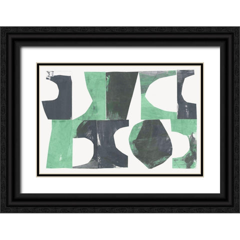 New Green II  Black Ornate Wood Framed Art Print with Double Matting by Cartissi